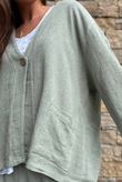 Lina Linen Blend Box Jacket Washed Khaki